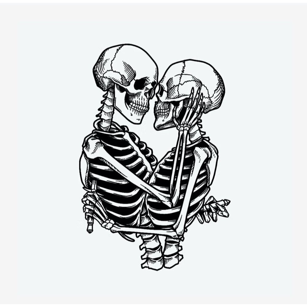 Inkbox Temporary Tattoo, Happy Endings, Skeletons- 6.5 in X 6.5 in